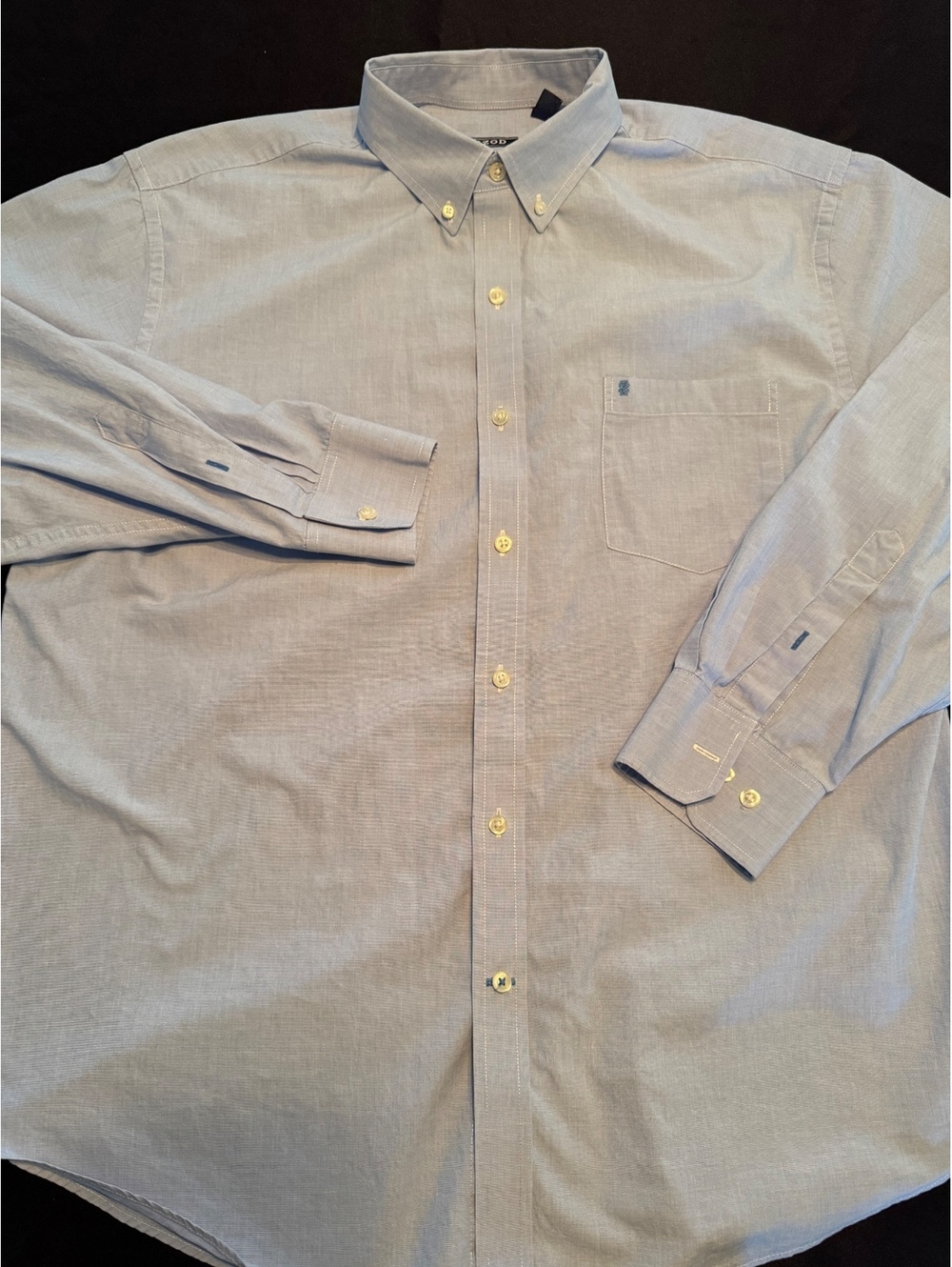 IZOD Men's Light Blue Button-Down Dress Shirt XL